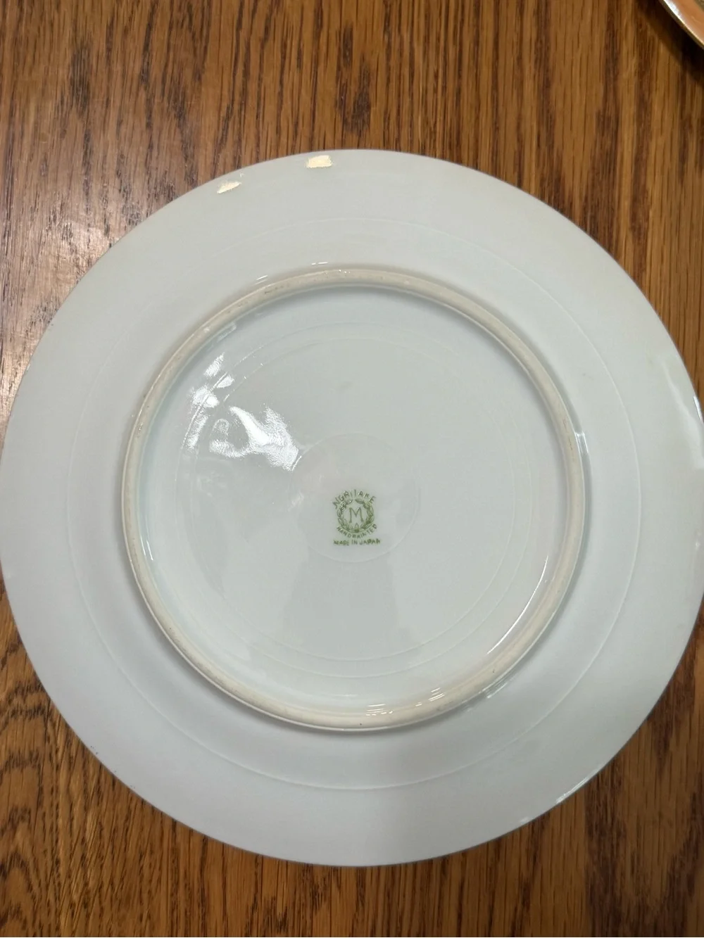 Noritake Peach/Gold Trim Dinner Plates Set (4)